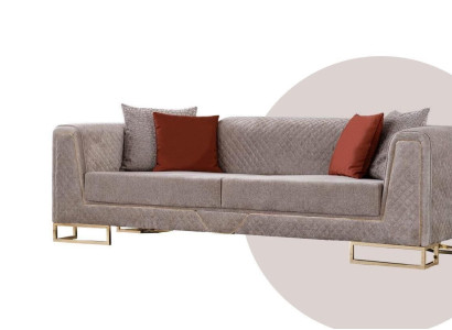 Three-seater couch upholstery luxury furniture furnishings xxl sofa 240cm velvet